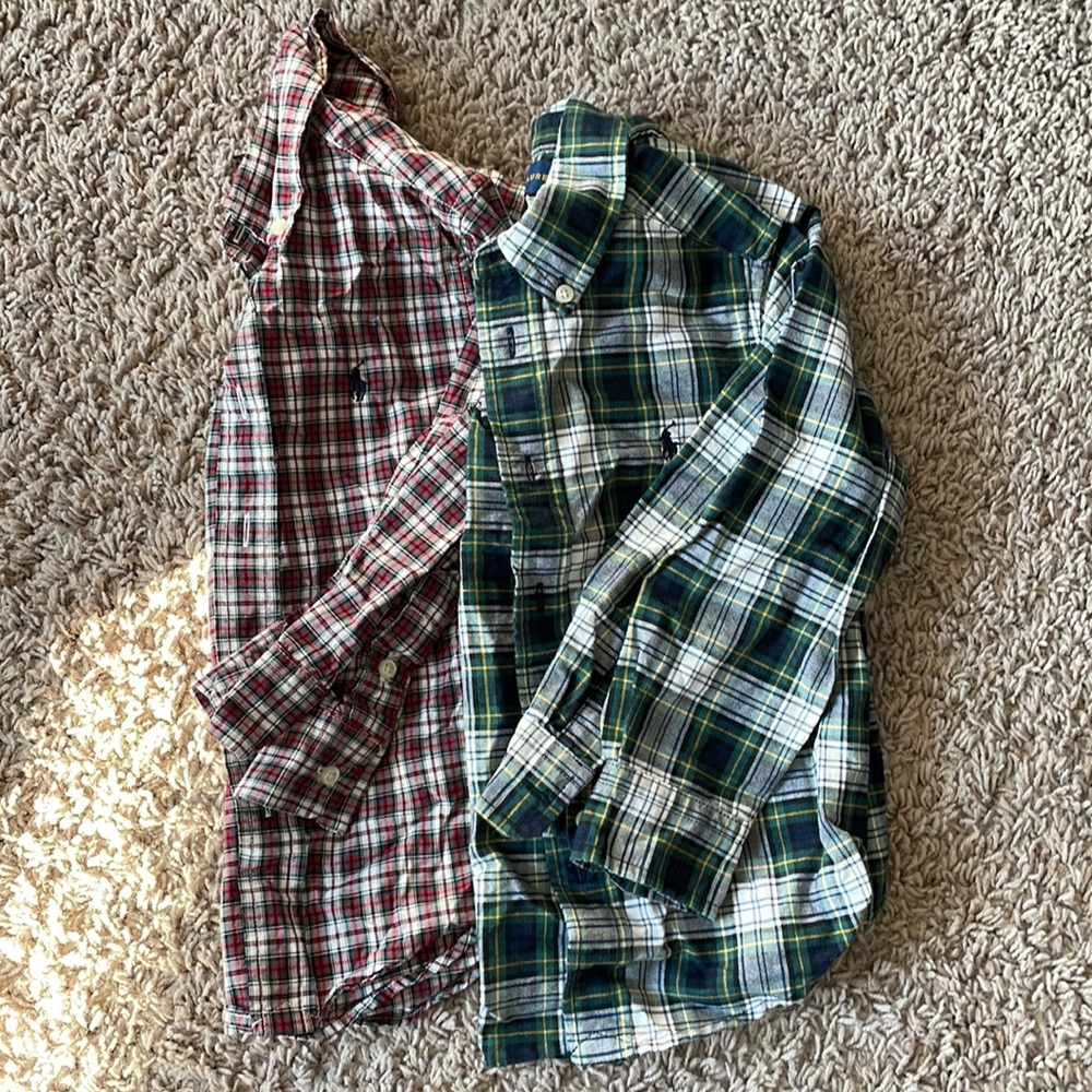 Boys Ralph Lauren plaid button down shirts
